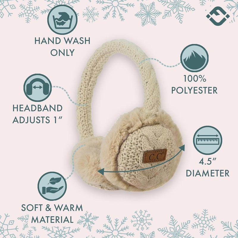 Funky Junque Winter Ear Muffs for Kids Girl Boy Fuzzy Cozy Warm Earmuffs Adjustable Cold Weather Ear Warmer Ages 4-12 - Image 3